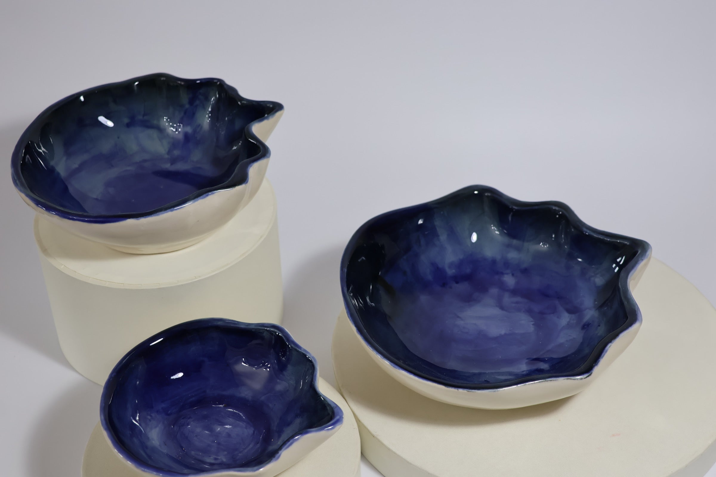 Handcrafted cobalt blue ArtbyZulu ceramic bowls